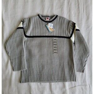 Ferruche Boys‎ S Sweater Grey Stripe Ribbed Knit Casual Preppy Pictures New NWT
